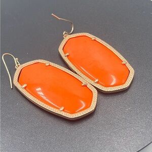Kendra Scott Danielle Bright Coral Magnesite‎ Stone Rose Gold Dangle Earrings